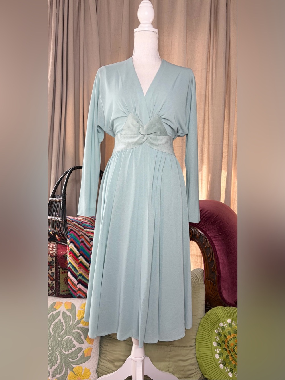 70s Chiffon and Ultrasuede Dress